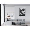 3D-Wandbild Heulender Wolf (Bildabmessungen 42 x 32,5 cm, Bildfarbe Grau)