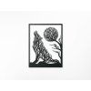 3D-Wandbild Heulender Wolf (Bildabmessungen 42 x 32,5 cm, Bildfarbe Grau)