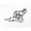 Holzsticker für die Wand WOLFSPAAR (Bildabmessungen 19,5 x 31,5 cm, Bildfarbe Grau)