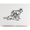 Holzsticker für die Wand WOLFSPAAR (Bildabmessungen 19,5 x 31,5 cm, Bildfarbe Grau)