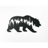 Holzsticker BÄR UND BERGE (Bildabmessungen 15,5 x 31,5 cm, Bildfarbe Grau)