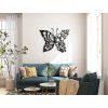 Holzsticker BLUMENSCHMETTERLING (Bildabmessungen 26,5 x 32,5 cm, Bildfarbe Grau)