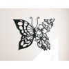 Holzsticker BLUMENSCHMETTERLING (Bildabmessungen 26,5 x 32,5 cm, Bildfarbe Grau)