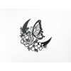 Sticker Blumenstillleben mit Schmetterling (Bildabmessungen 32,5 x 34 cm, Bildfarbe Grau)