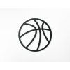 Holzsticker BASKETBALL (Bildabmessungen 22,5 x 22,5 cm, Bildfarbe Grau)