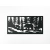 Holzbild BÄREN IM WALD (Bildabmessungen 15,5 x 31,5 cm, Bildfarbe Grau)