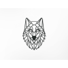 3D-Wandsticker POLYGONALER WOLF (Bildabmessungen 31,5 x 22,5 cm, Bildfarbe Grau)
