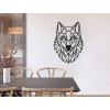3D-Wandsticker POLYGONALER WOLF (Bildabmessungen 31,5 x 22,5 cm, Bildfarbe Grau)