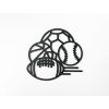 Holzsticker SPORTBÄLLE (Bildabmessungen 22 x 20,5 cm, Bildfarbe Grau)