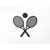 Holzsticker TENNISSCHLÄGER (Bildabmessungen 22,5 x 19,5 cm, Bildfarbe Grau)