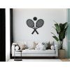 Holzsticker TENNISSCHLÄGER (Bildabmessungen 22,5 x 19,5 cm, Bildfarbe Grau)