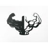 Holzsticker für die Wand BODYBUILDER (Bildabmessungen 20,5 x 31,5 cm, Bildfarbe Grau)
