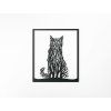 Holzbild KATZE UND BÄUME (Bildabmessungen 37,5 x 32,5 cm, Bildfarbe Grau)