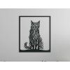Holzbild KATZE UND BÄUME (Bildabmessungen 37,5 x 32,5 cm, Bildfarbe Grau)