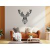 Holzsticker POLYGONALER HIRSCH (Bildabmessungen 24 x 22,5 cm, Bildfarbe Grau)