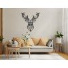 Holzsticker POLYGONALER HIRSCH (Bildabmessungen 24 x 22,5 cm, Bildfarbe Grau)