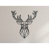 Holzsticker POLYGONALER HIRSCH (Bildabmessungen 24 x 22,5 cm, Bildfarbe Grau)