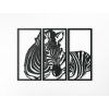 3-teiliges Wandbild ZEBRA (Bildabmessungen 45 x 65 cm, Bildfarbe Grau)