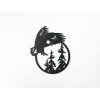 Holzsticker ANGRIFF DES ADLERS (Bildabmessungen 28 x 23,5 cm, Bildfarbe Grau)