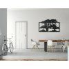 Holzbild ELEFANT IN DER SAVANNE (Bildabmessungen 80 x 133 cm, Bildfarbe Grau)