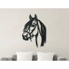 Holzsticker PFERD MIT HALFTER (Bildabmessungen 31,5 x 22,5 cm, Bildfarbe Grau)