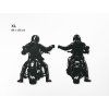 Holzsticker MOTORRADFAHRER (Bildabmessungen 22,5 x 32 cm, Bildfarbe Grau)
