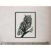 Holzbild EULE UND BAUM (Bildabmessungen 40,5 x 32,5 cm, Bildfarbe Grau)