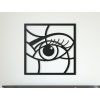 Abstraktes Holzbild AUGE (Bildabmessungen 22 x 22,5 cm, Bildfarbe Grau)