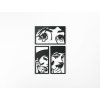 3-teiliges Holzbild COMICS (Bildabmessungen 65 x 42 cm, Bildfarbe Grau)