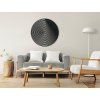 Holzbild ABSTRAKTER GONG (Bildabmessungen 22,5 x 22,5 cm, Bildfarbe Grau)