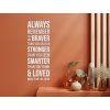 Holzzitat für die Wand Always remember (Bildabmessungen 102 x 38,5 cm, Bildfarbe Grau)
