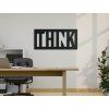 Holzaufschrift für die Wand Think (Bildabmessungen 20,5 x 44,5 cm, Bildfarbe Grau)