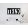 Holzaufschrift für die Wand Think (Bildabmessungen 20,5 x 44,5 cm, Bildfarbe Grau)