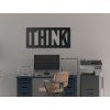 Holzaufschrift für die Wand Think (Bildabmessungen 20,5 x 44,5 cm, Bildfarbe Grau)