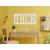 Holzaufschrift für die Wand Think (Bildabmessungen 20,5 x 44,5 cm, Bildfarbe Grau)