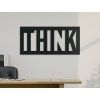 Holzaufschrift für die Wand Think (Bildabmessungen 20,5 x 44,5 cm, Bildfarbe Grau)