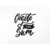 Holzdekoration Cogito ergo sum (Bildabmessungen 44 x 39,5 cm, Bildfarbe Grau)