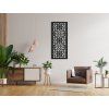 Holzpaneel BLUMEN UND STERNE (Bildabmessungen 133 x 57 cm, Bildfarbe Grau)