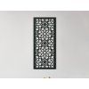 Holzpaneel BLUMEN UND STERNE (Bildabmessungen 133 x 57 cm, Bildfarbe Grau)