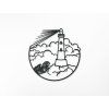 Holzsticker LEUCHTTURM AUF DEM MEER (Bildabmessungen 33 x 32,5 cm, Bildfarbe Grau)