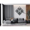 Holzsticker 4 Elemente – Feuer, Wasser, Erde, Luft (Bildabmessungen 89 x 89 cm, Bildfarbe Grau)