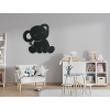 Wandsticker für Kinder KLEINER ELEFANT (Bildabmessungen 31,5 x 33,5 cm, Bildfarbe Grau)