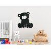 Wandsticker für Kinder TEDDYBÄR (Bildabmessungen 31,5 x 29,5 cm, Bildfarbe Grau)
