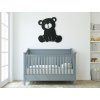 Wandsticker für Kinder TEDDYBÄR (Bildabmessungen 31,5 x 29,5 cm, Bildfarbe Grau)