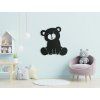 Wandsticker für Kinder TEDDYBÄR (Bildabmessungen 31,5 x 29,5 cm, Bildfarbe Grau)