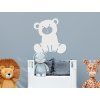 Wandsticker für Kinder TEDDYBÄR (Bildabmessungen 31,5 x 29,5 cm, Bildfarbe Grau)