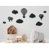 Kindersticker-Set FLIEGENDE BALLONS (9 Stück) (Bildfarbe Grau)