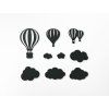 Kindersticker-Set FLIEGENDE BALLONS (9 Stück) (Bildfarbe Grau)