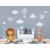 Kindersticker-Set FLIEGENDE BALLONS (9 Stück) (Bildfarbe Grau)