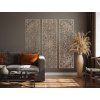 Mehrteiliges Wandmandala UNIKAT (Bildabmessungen 93 x 92 cm, Bildfarbe Grau)